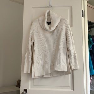 Banana Cowl Neck Wool Sweater Slit Sides XS